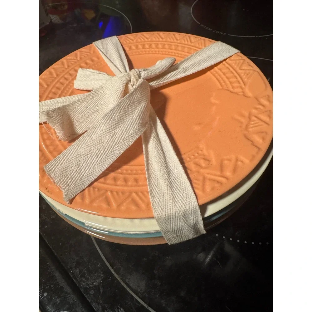 Disney Moana Embossed Silhouette Appetizer Plates Set‎ of 4 Multi Color New